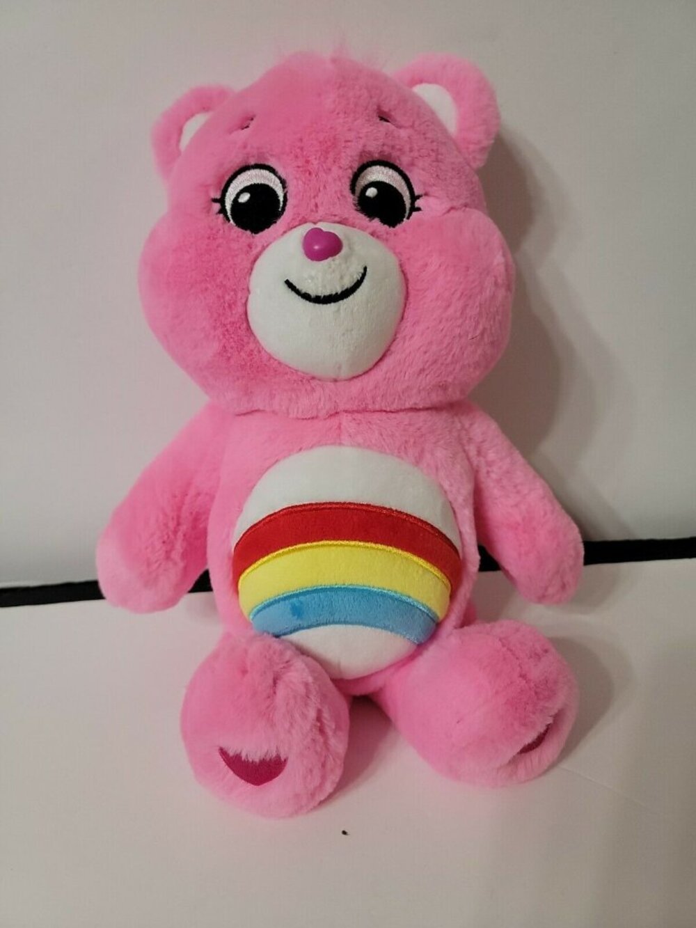 2020 Basic Fun Care Bears Cheer Bear Rainbow Pink Plush Stuffed Animal Toy 14"